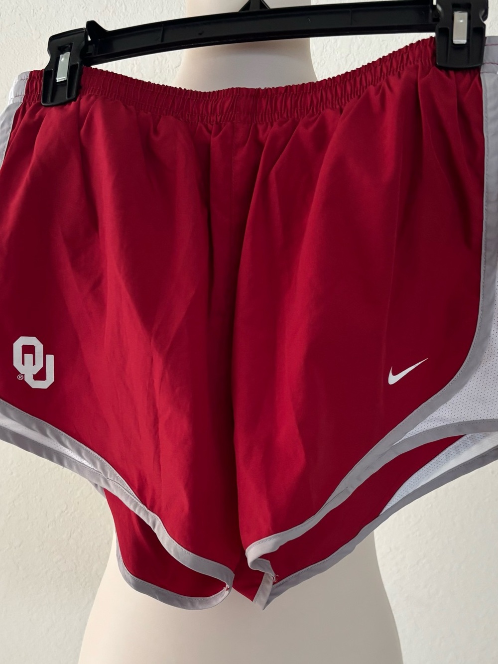 Nike Women's OU Crimson Athletic Shorts with White Trim